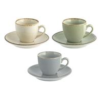 Lot 4 Tasses À Café Avec Soucoupe Pearl En Porcelaine Couleurs Assorties H&H