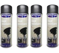 Lot 4 Vaporisateur Peinture Spray Haute Température Noir Mat Aérosol 800° C Auto Moto Poêle à Bois