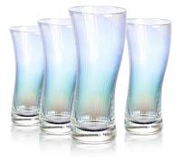 Lot 4 Verres Ondulés 380ml - Verre Borosilicate Artisan