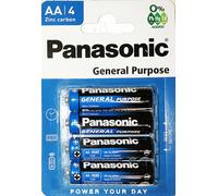 Pack de 4 piles Panasonic R6 Mignon AA - Bleu