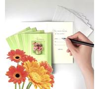 Lot 5 Cartes "Invitation" Bouquet Fleurs Roses Avec 5 Enveloppes Blanches 9x14cm - Texte Nous sommes heureux de vous inviter pour ... le (date) à (heure) adresse - Fête, Anniversaire Femme - IV5002 S6