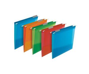 Lot 5 dossiers suspendus tiroir Oxford PP design A4 fond 15mm capacité 150 feuilles couverture polypro coloris assortis