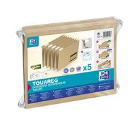 Lot 5 dossiers suspendus tiroir Oxford Touareg A4 capacité 100 feuilles carte recy beige naturel