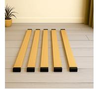 Lot 5 lattes + 10 embouts à clipser - 5 lattes 900 x 53 mm + 10 embouts - Multiplis Hêtre, Kit Réparation Lit, Compatible Sommier