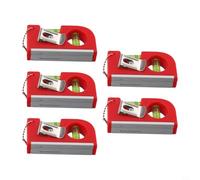 Lot 5 pour mini Niveaux Magnétiques pour Surfaces Cylindriques | pour chaîne incluse, fioles horizontales et verticales, lecture pour facile, pour idéal pour le bricolage quotidien
