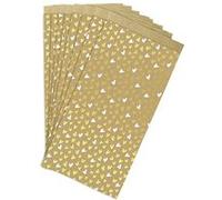 Sachet de 50 pochettes kraft, 16x30+5cm, coeurs - Or
