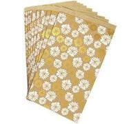 Sachet de 50 pochettes kraft, 24x35+6cm, fleurs - Blanc