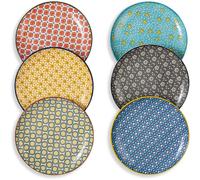 Lot 6 Assiettes Plates en Céramique Colorée 20,3 cm