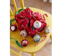 Lot 6 boules de Noël en 3 D rouge TU