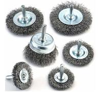Lot 6 Brosses Metalliques pour Perceuse, Alesage 0.012mm Acier Carbone (Nettoyage Rouille/Denudage/Abrasif) YYV