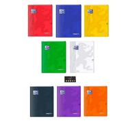 Lot 6 Cahiers EasyBook Couverture à Rabats Polypro - 24 x 32 cm - Grands Carreaux Séyès - 96 Pages - Coloris Assortis+ 1 Index Adhésif Blumie