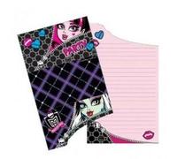 Lot 6 Cartes Invitation + Enveloppes Monster High