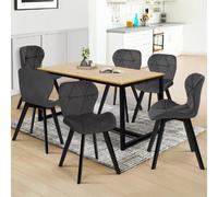 LOT 6 CHAISES VELOURS GRIS