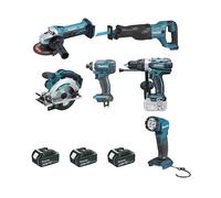Lot 6 machines 18V Li-ion 4Ah MAKITA - 3 batteries + chargeur - DLX6104MX1