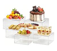Lot 6 Présentoir aperitif Buffet Cube Transparent6.8-9" pour Gâteaux &Déco