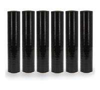 Lot 6 Rouleaux Film Noir Waytex 500mm x 250m, Etirable épaisseur 25 microns, Rouleau 3,2 Kg Noir G