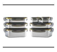 Pika Edition – Set de 7 boîtes alimentaires en inox 260 ml, 820 ml et 1200 ml