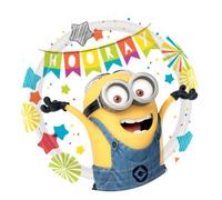 Lot 8 Assiettes 23cm rondes en papier - les Minions - Despicable me - Amscan