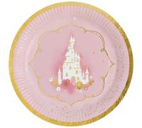 LOT 8 Assiettes rondes 23cm en Papier Princesse d'un jour - Amscan