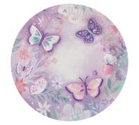 Lot 8 Assiettes rondes en Papier Papillon 23 cm - Amscan