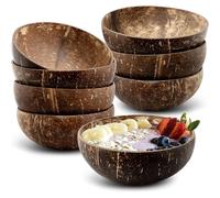 Lot 8 bols naturels en coquille de noix de coco 450 ml