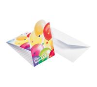 Lot 8 Cartes invitation + enveloppes Balloons - Ballons