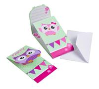 Lot 8 Cartes invitation + Enveloppes Chouette - Amscan