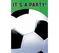 Lot 8 Cartes invitation + enveloppes Football - Amscan