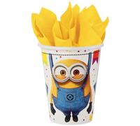 Lot 8 Gobelets en papier 250ml - les Minions - Despicable me - Amscan