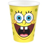 Lot 8 gobelets en Papier Bob l'Eponge 250ml - Amscan