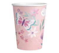 LOT 8 Gobelets en Papier Papillon 250ml - Amscan