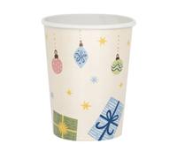 Lot 8 Gobelets jetables en papier 250ml - Forêt d'hiver - Noel - Amscan