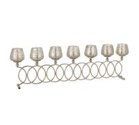 Lot 8 Photophores Anneaux "Craquelé" 75cm Argent