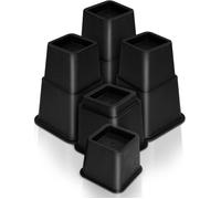 Lot 8 Pieds Rehausseurs Meubles AIMOONSA Noir - 4 grands + 4 petits, réglables 7,6-20,3 cm