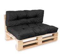 Lot Assise/Dossier Coussin Palette - Bananair - Noir Fabriqué en France