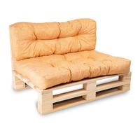 Lot Assise/Dossier Coussin Palette - Bananair - Orange Fabriqué en France