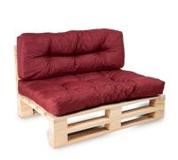 Lot Assise/Dossier Coussin Palette - Bananair - Rouge Fabriqué en France