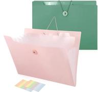 Lot Azomor comprenant 2 porte-documents A4 polyvalents avec 8 compartiments et fermeture à boutons-pression