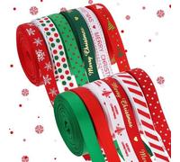 Lot Azomor de 12 rubans de Noël pour la décoration et l'emballage de cadeaux, avec des motifs classiques