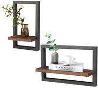 Lot Azomor de 2 étagères murales flottantes en bois pour un rangement et une décoration élégants