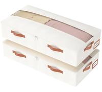 Lot Azomor de 2 sacs de rangement pliables pour sous le lit, avec poignées et fenêtre