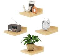 Lot Azomor de 4 étagères murales en bois pour une utilisation polyvalente à la maison
