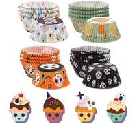 Lot Azomor de 400 caissettes à muffins d'Halloween pour des cupcakes effrayants et festifs
