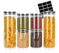 Lot Azomor de 6 bocaux de conservation en verre avec couvercles hermétiques pour la cuisine