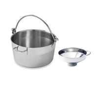 Lot bassine à confiture inox 30 cm et entonnoir 14 cm Mathon