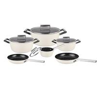 Lot Batterie de Cuisine Induction 10 Pièces Beige Fonte d'Aluminium