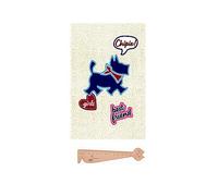 Lot Cahier de Texte Chipie Hamelin + 1 Règle Marque-Page en Bois Blumie (Best Friend Fond Beige)