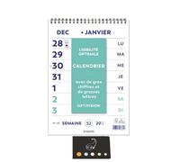 Lot Calendrier 2026 Mural Brepols Optivision Spécial Gros Caractères + 1 Index Blumie (Optivision Civil)