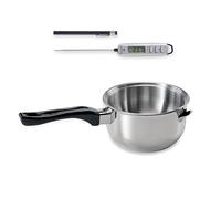 Lot casserole bain-marie inox et thermomètre digital de cuisine à sonde Mathon