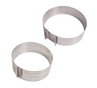 Lot cercle à trancher et cercle à gâteau extensibles inox Mathon